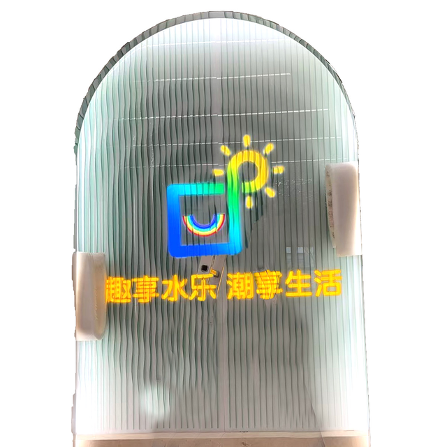 亚克力led发光蓝绿色屏风家居装饰品商场有机玻璃幕墙隔断背景墙