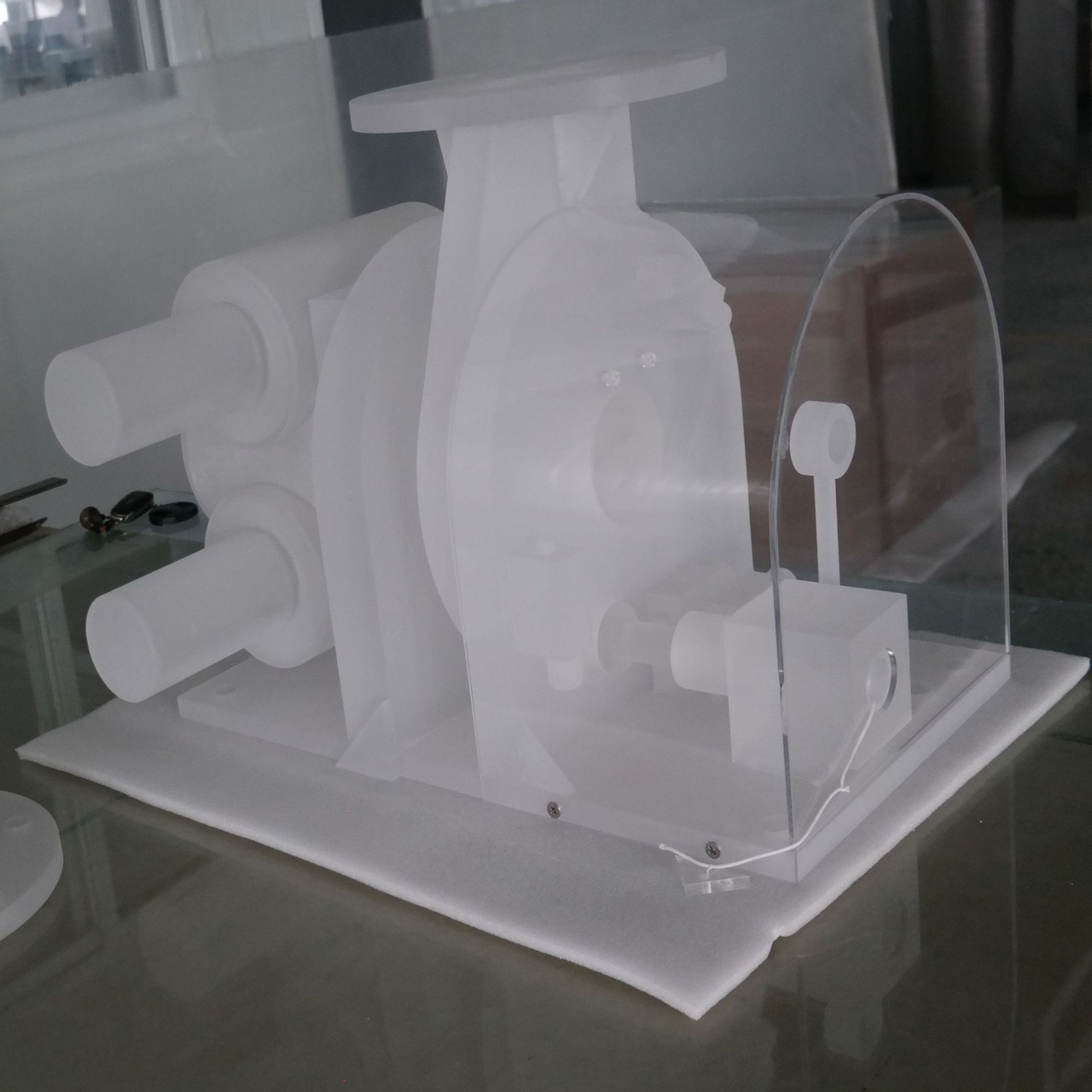 白色磨砂亚克力仪器异形多孔亚克力实验器材多孔有机玻璃异形装置 图片 1
