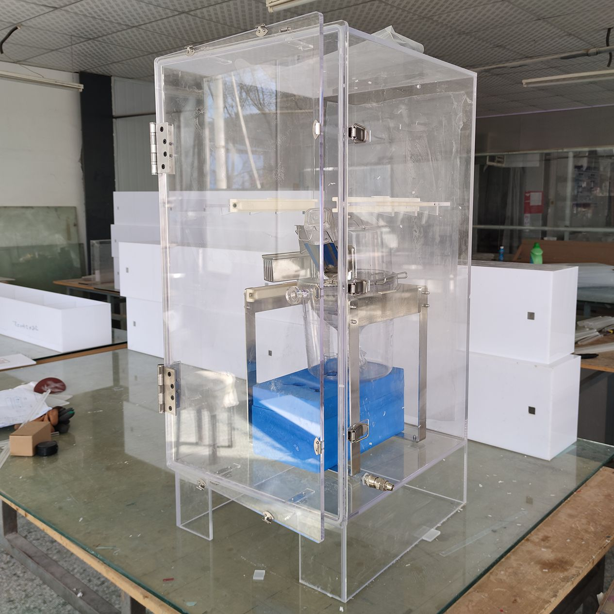 亚克力实验仪器大型实验装置有机玻璃实验箱亚克力加工打孔粘接 图片 1