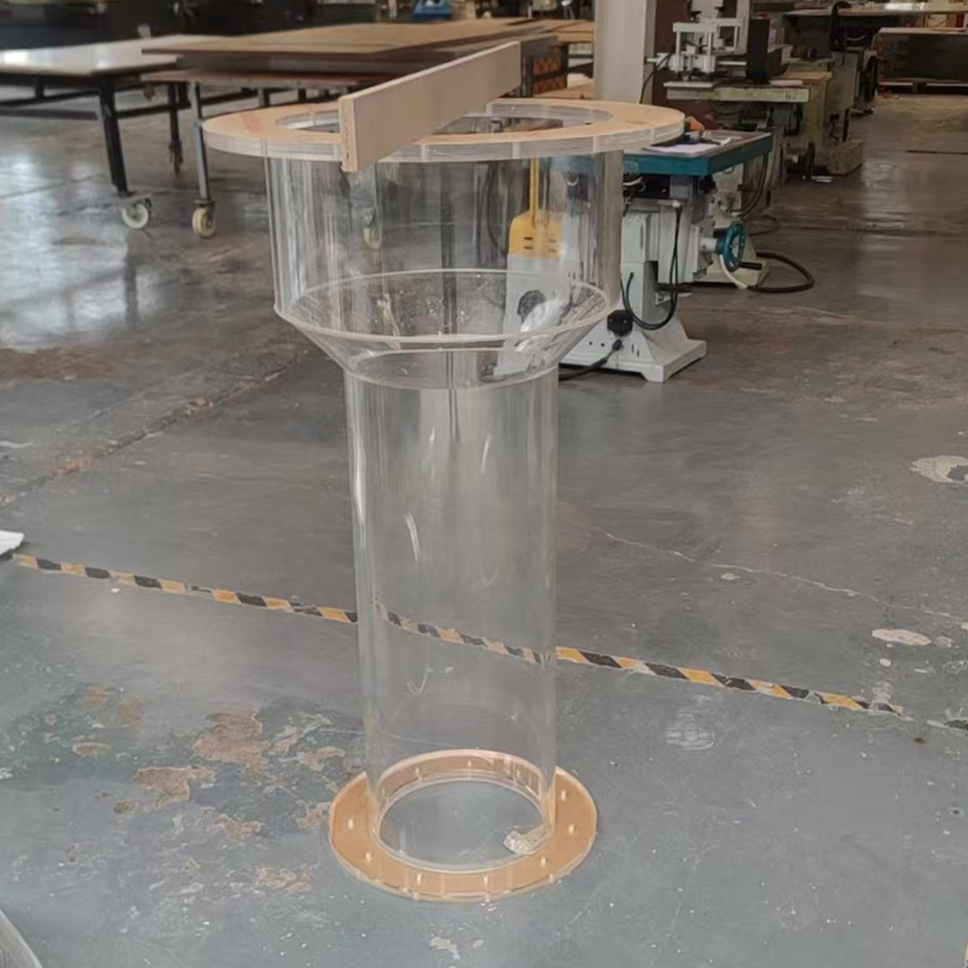 北京亚克力加工厂定制大型有机玻璃异形导流罩工业透明观察管装置 图片 6