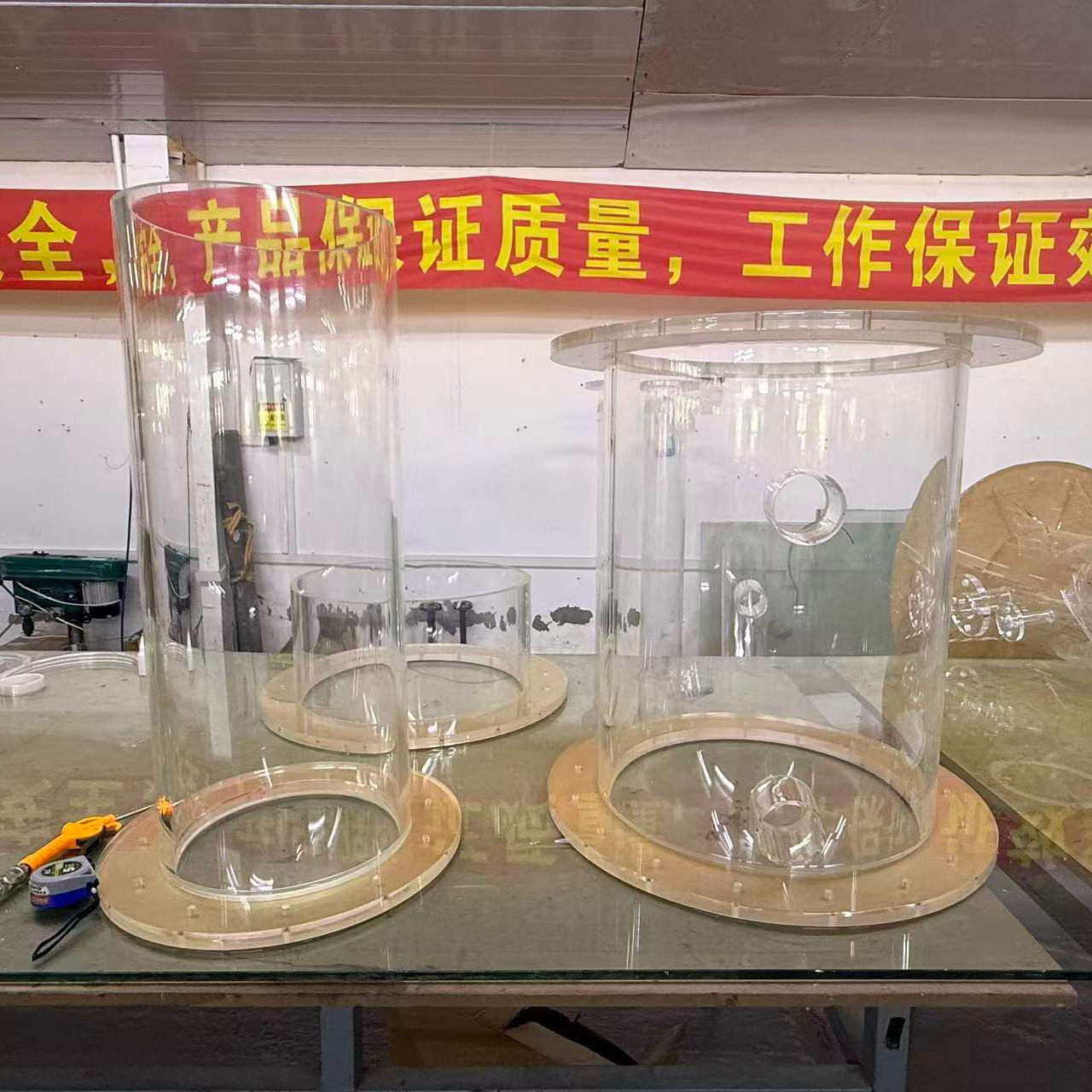 北京亚克力加工厂定制大型透明有机玻璃法兰直管耐压实验装置管件 图片 5